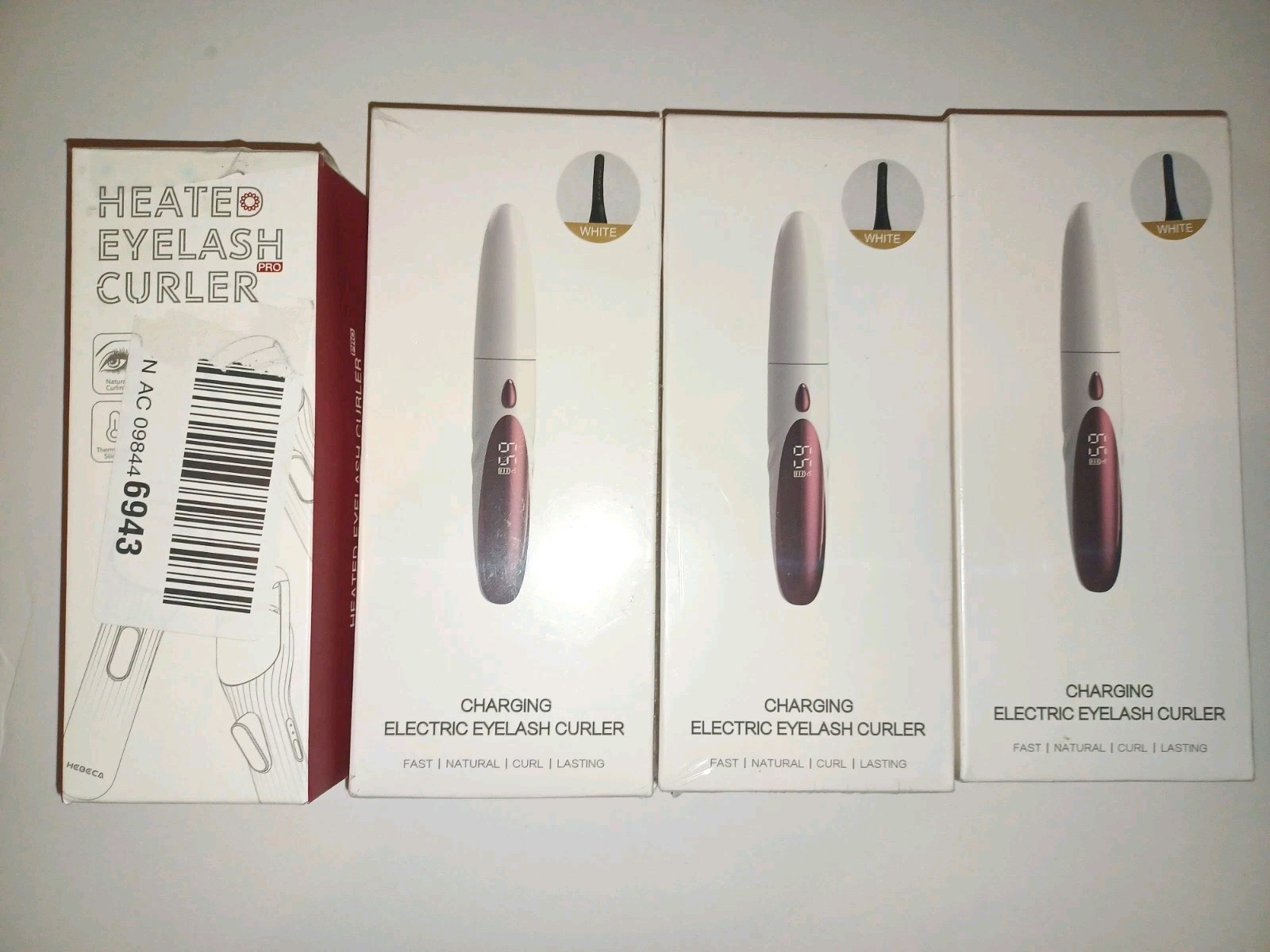 NEW Lot of 4 LED Screen  Rechargeable Electric Heated Natural Eyelash Curler Pro
