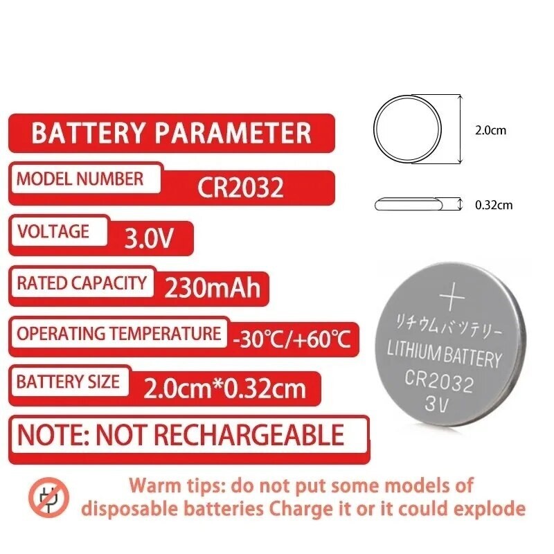 CR2032 Lithium Battery For Diabetic Meter