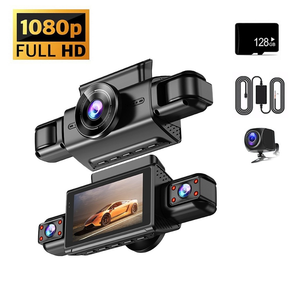 Mejor Camara De Seguridad FHD 1080P Para Carros De 360° Cámara De 4 Canales+128G