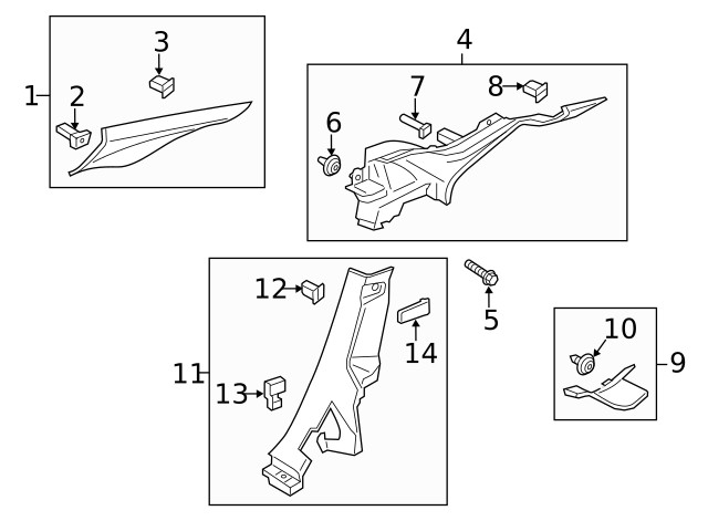 Genuine Ford Trim C Pillar FP5Z-5452019-MB
