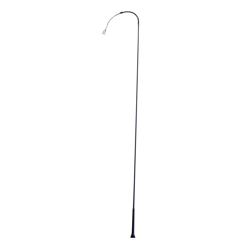 Black Braided Nylon Training Whip with Fiberglass Center and Molded Handle