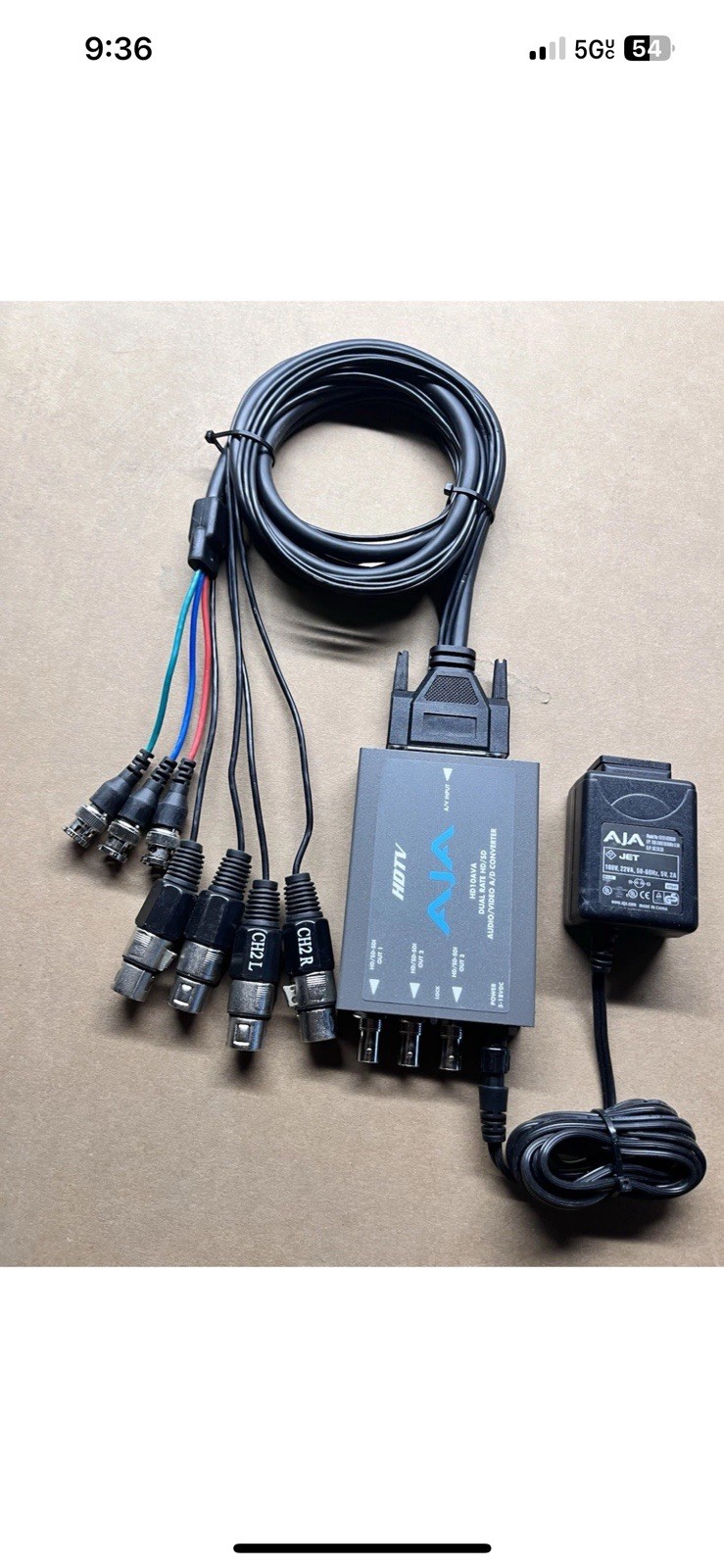 AJA HD10AVA Dual Rate HD/SD Audio/Video a/D Converter Used W/Power And AV Cable