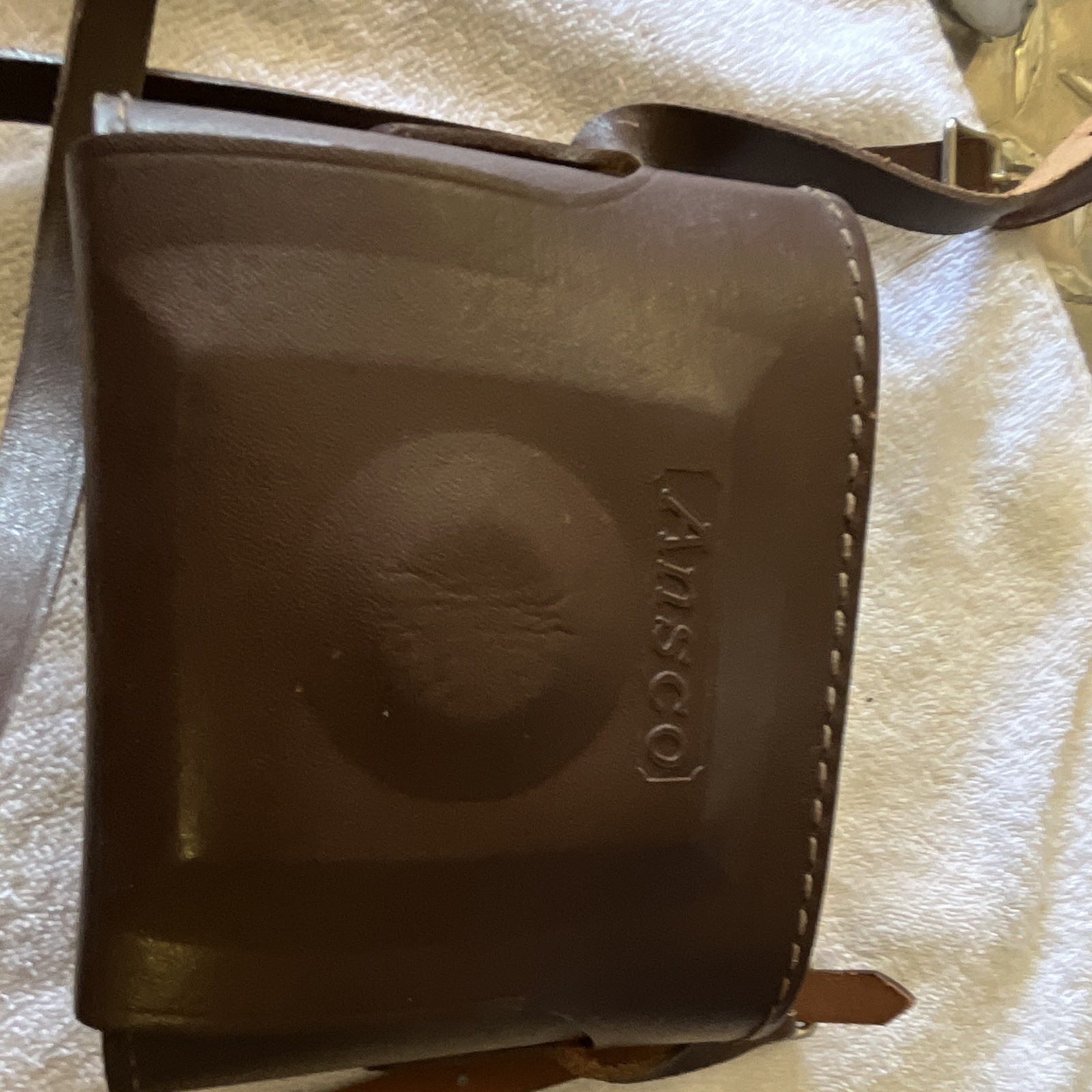 MarsCo Brown Leather Universal Binocular Case/Bag with Shoulder Strap