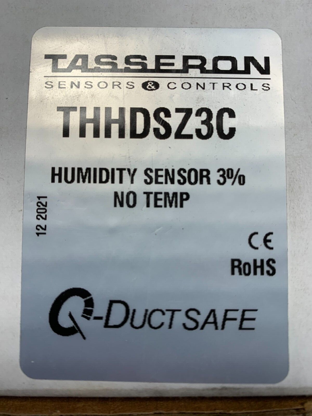 Tasseron duct humidity sensor 3% no temperature element