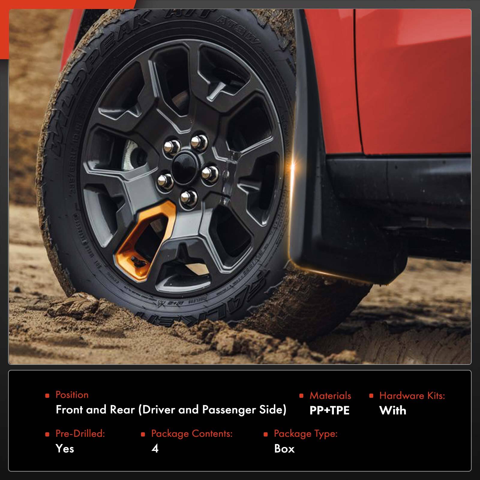 4Pcs Front & Rear Side Mud Flaps Splash Guards Fender for Honda Pilot 2023-2025