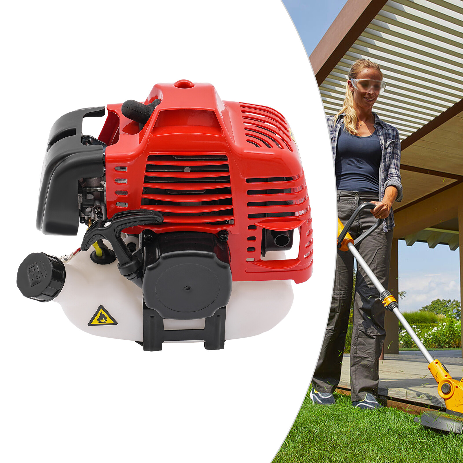 3HP Gasoline Engine Single-cylinder Hand-pull Engine Air Cooling 42.7CC 2 Stroke