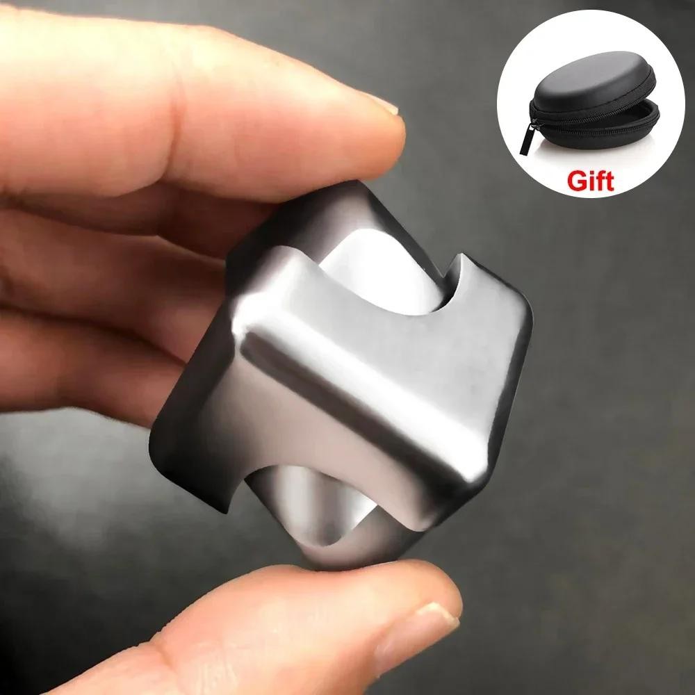 Alloy Cube Spinner Fingertip Gyroscope Fidget Anti Stress Toys Adult Office Home