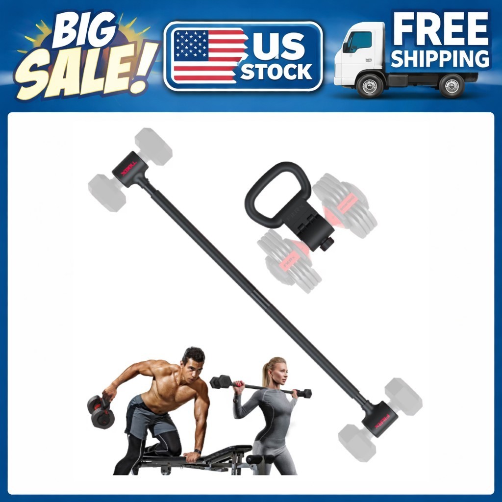 FitRx X-Bell Dumbbell to Barbell Converter Kettlebell Curl Bar System