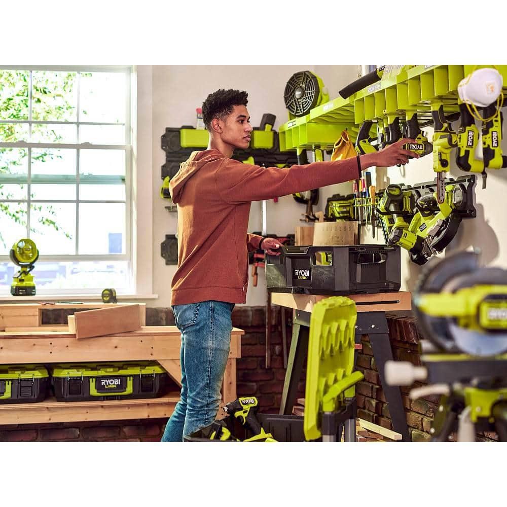 RYOBI STM104 LINK Tool Crate – Stackable, 50 lb Capacity, Impact-Resistant