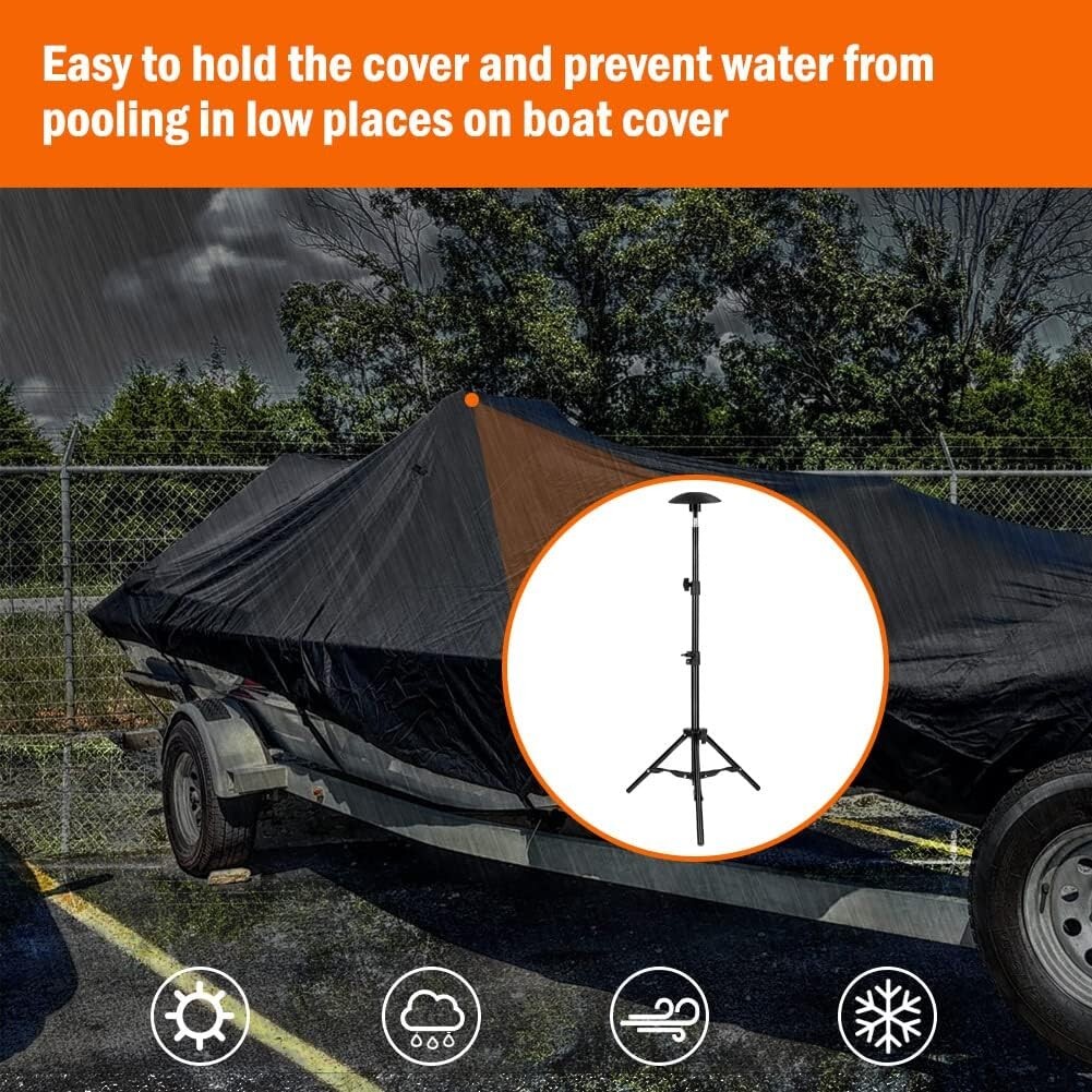 iCOVER Iron Alloy Boat Cover Support Pole,Height Adjustable with Tripod Base