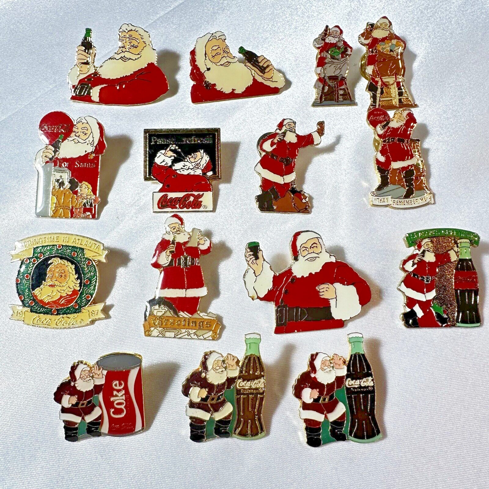 Coca Cola Christmas Santa Claus Pins - Selection of 15