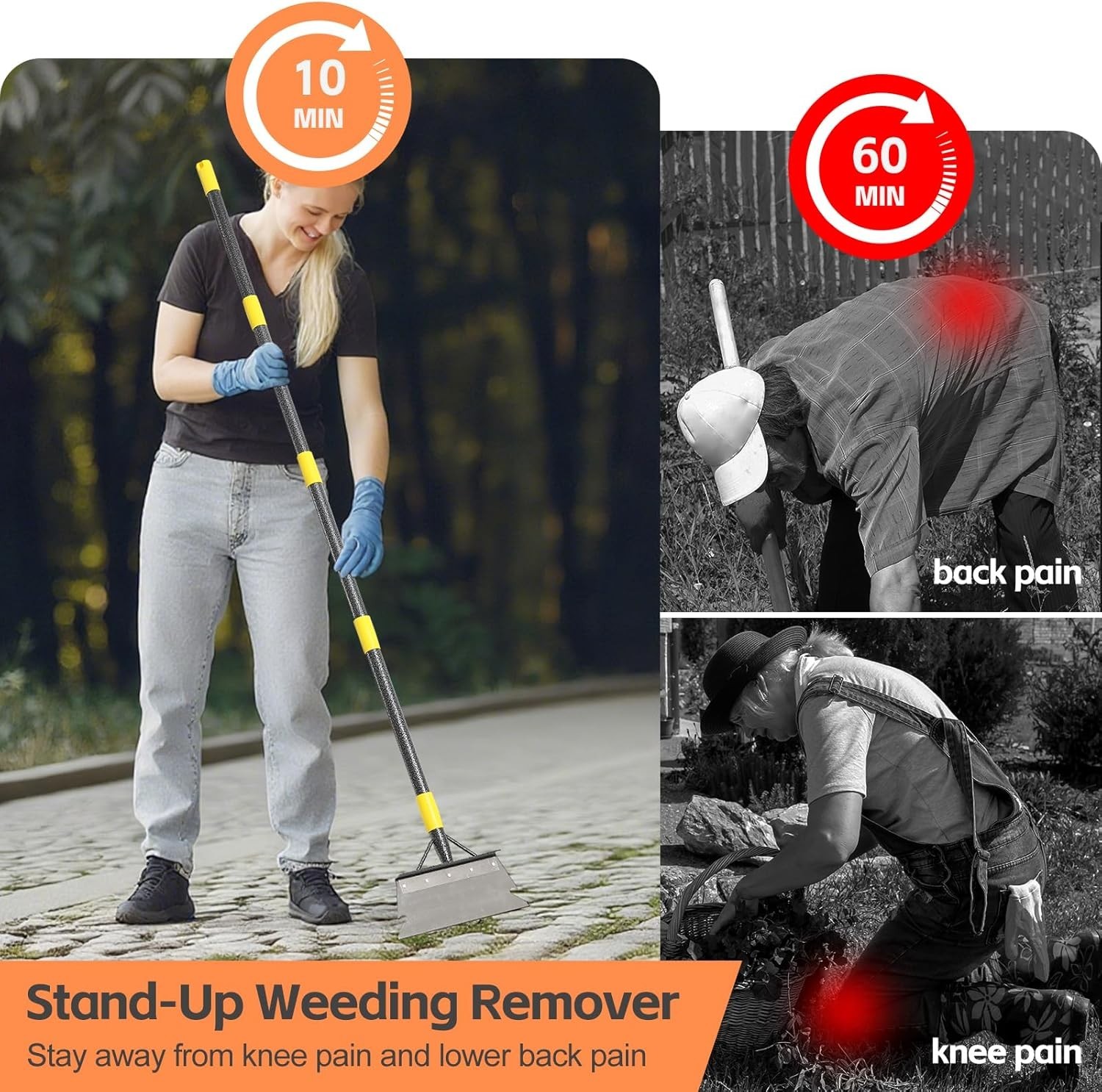 Ice Scraper Long Handle - Snow Removal Tool,Multifunctional Garden Cleaning F...