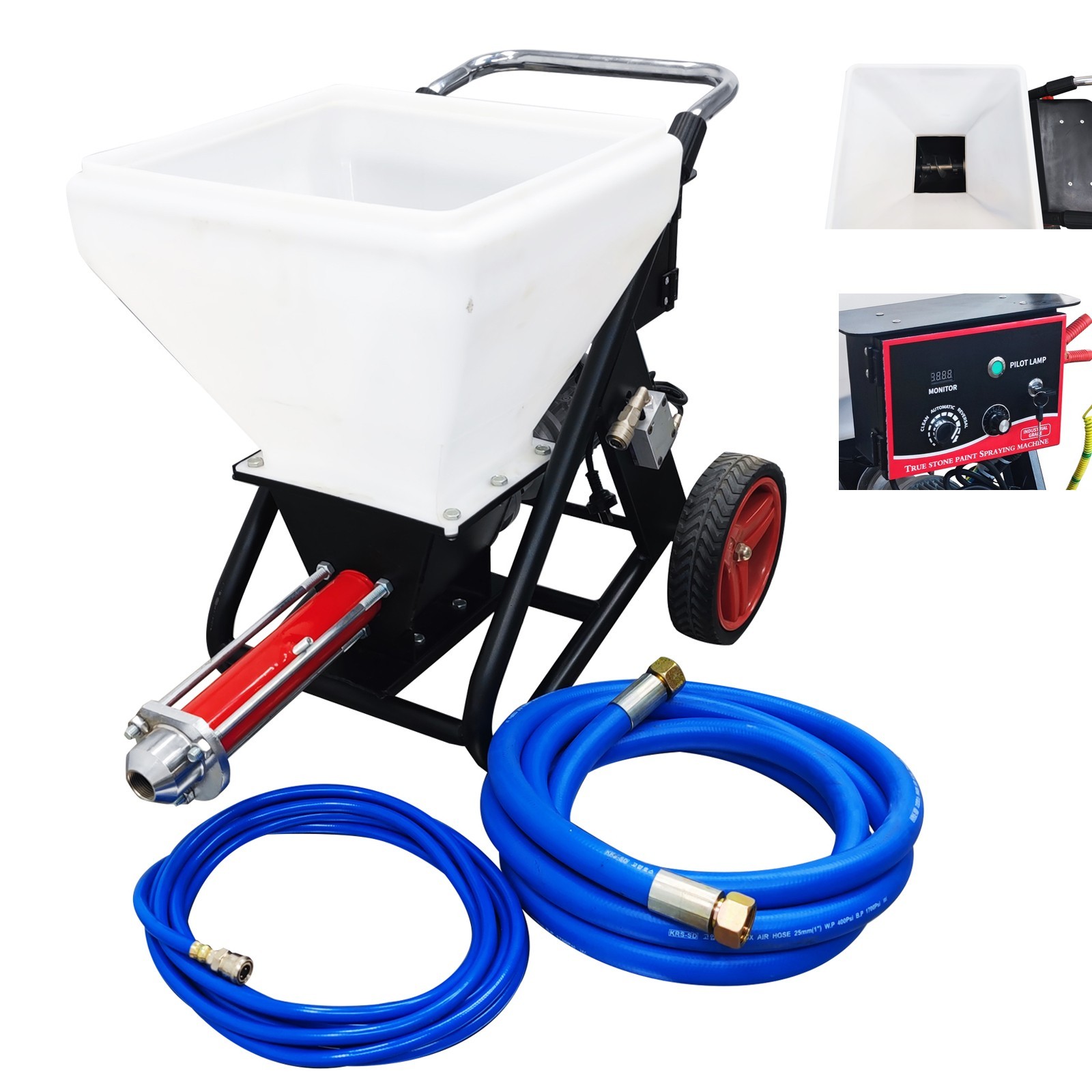Putty Cement Grouting Spraying Machine Paint Sprayer 110V 0.6-16L/min 48L Hopper