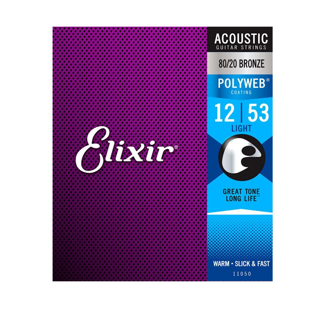 Used Elixir Light Acoustic 80/20 Bronze with POLYWEB® Coating