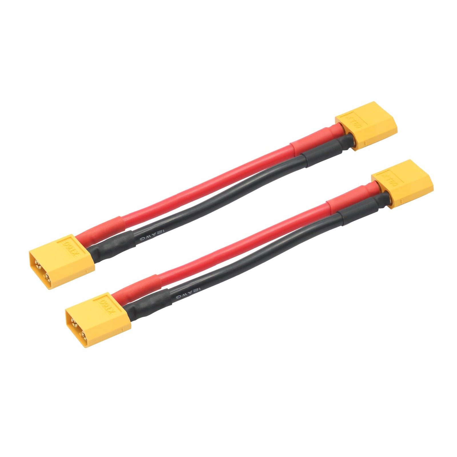 2PCS 4 inch XT60 Male to Male Cable, 12AWG, Connector, Adapter, RC, Lipo