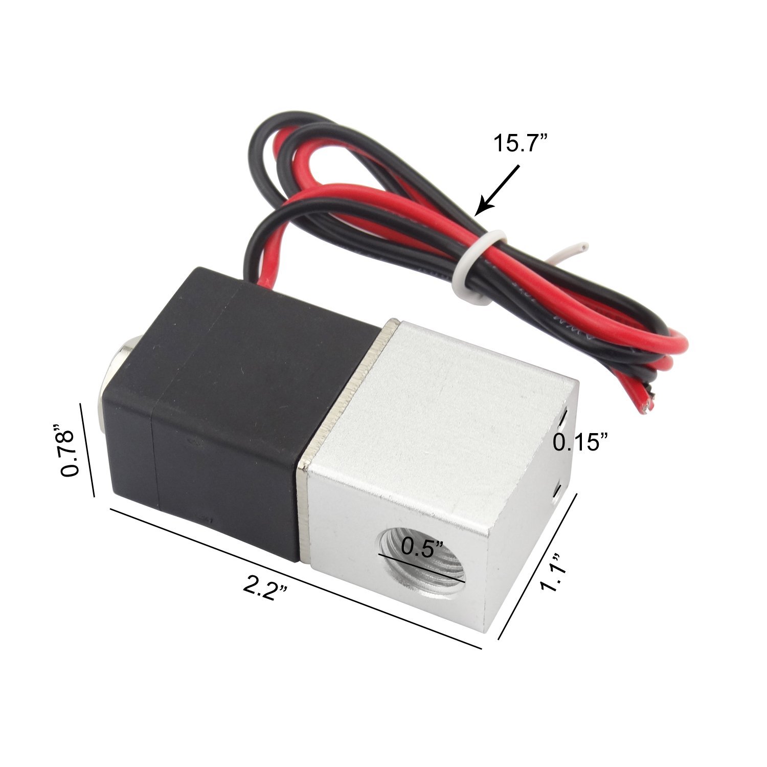 1/4inch DC 12V 2 Way Normally Closed Electric Solenoid Air Valve Stainless Steel