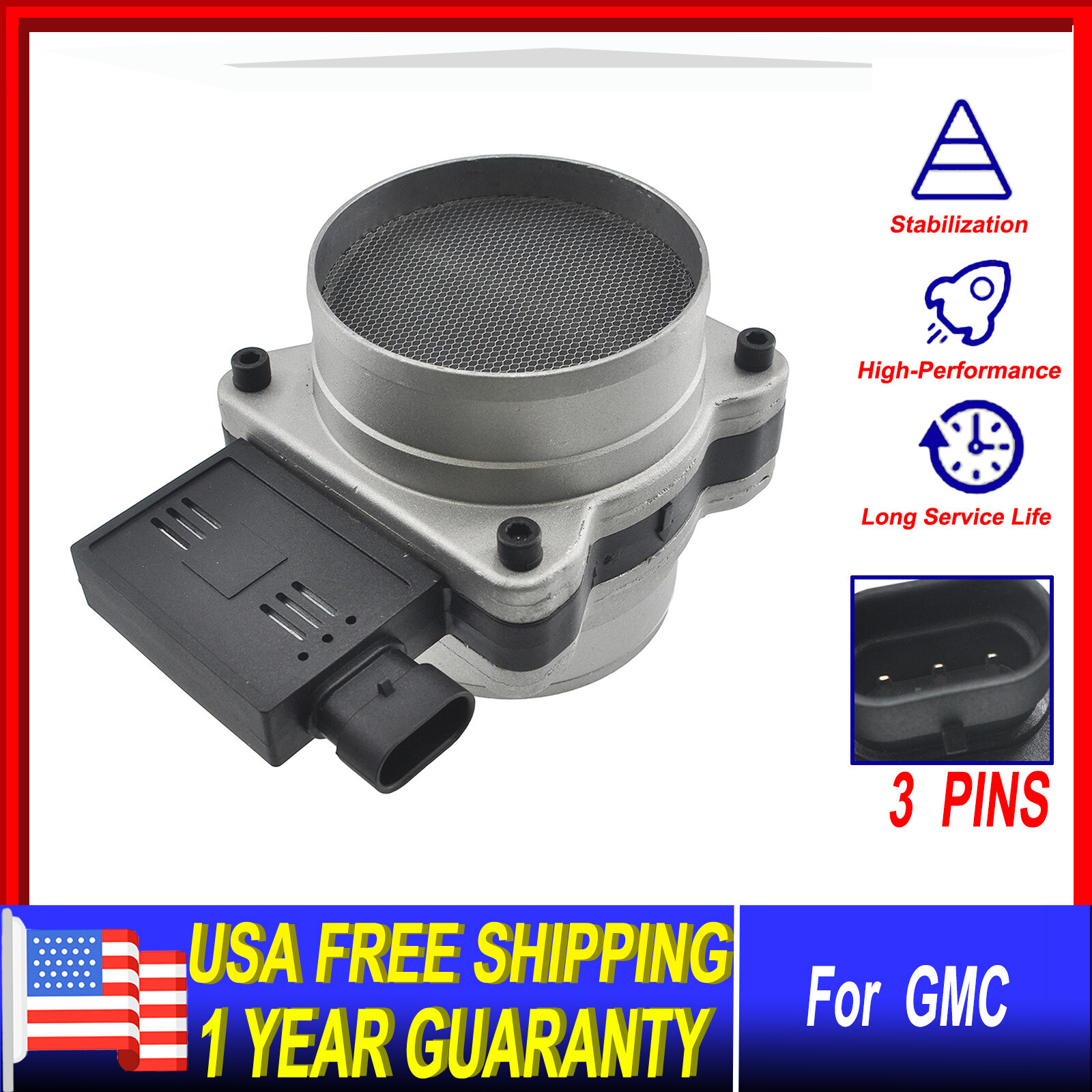 Mass Air Flow Sensor for Chevrolet Oldsmobile Pontiac 3.1L 3.2L 3.4L 3.5L 4.3L
