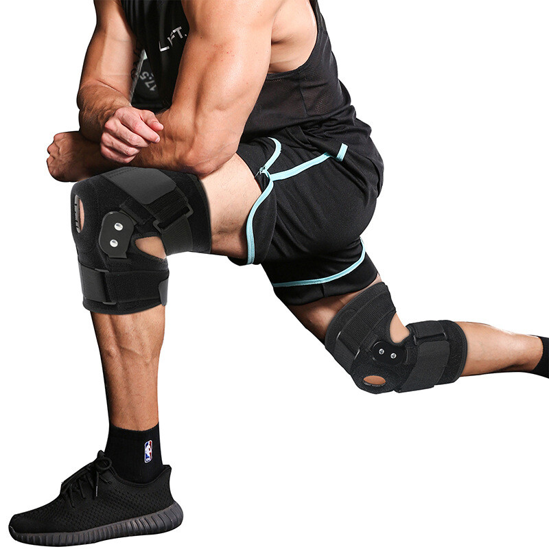 KNEE BRACE HINGED COMPRESSION SLEEVE JOINT SUPPORT WRAP OPEN PATELLA STABILIZER