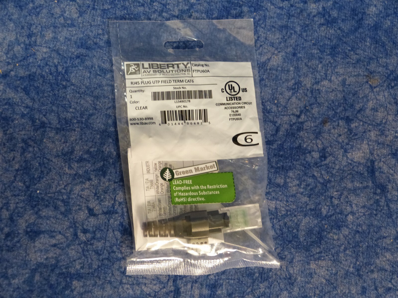 (Lot of 10) Liberty AV FTPU60A Cat6 Unshielded Field Term RJ45 Connector (D20)