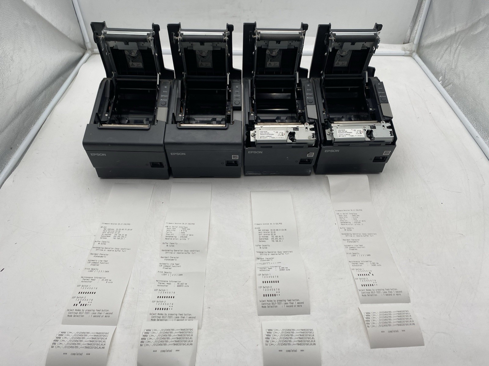 Lot of 4 Epson TM-T88V Thermal Receipt POS Printers M244A