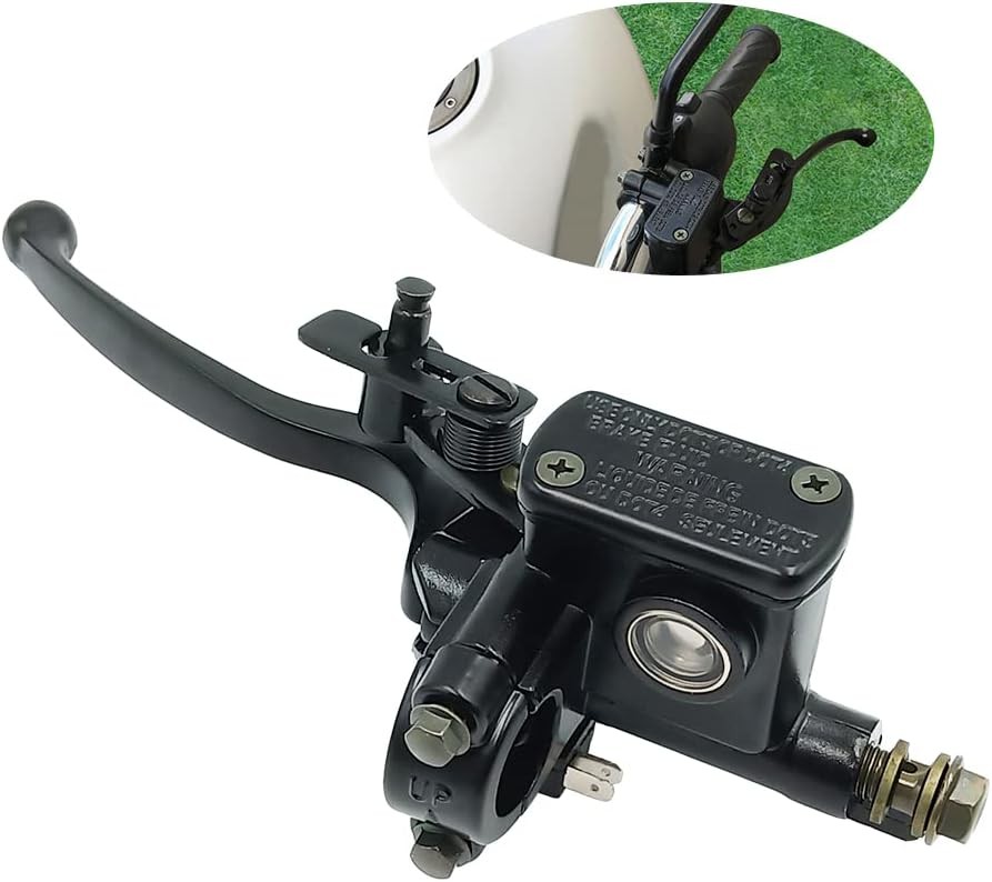 Triumilynn 7/8" 22mm Left Brake Lever Master Cylinder for 50CC 50cc, Black