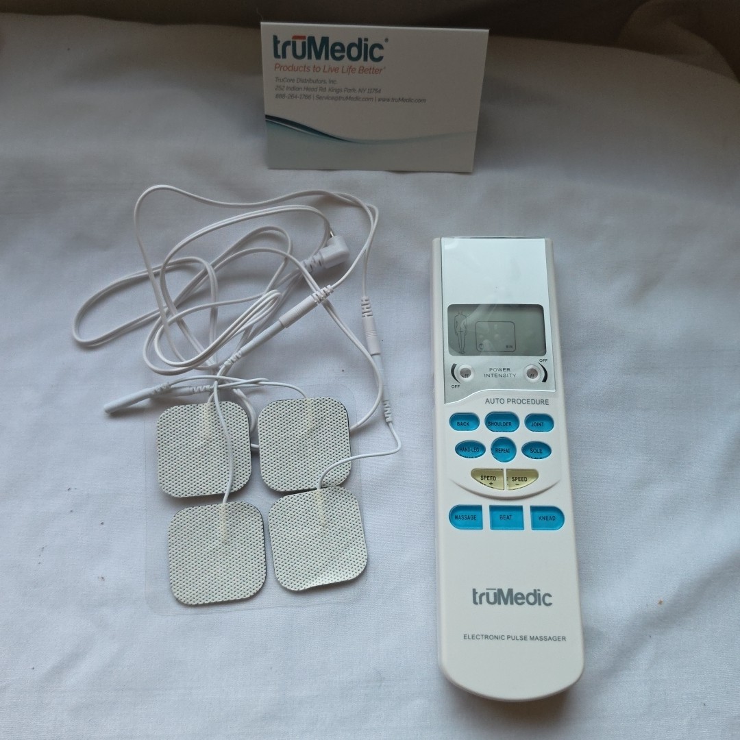 truMedic PL-009 TENS Unit Electronic Pulse Massager in box w Instruct. Manual