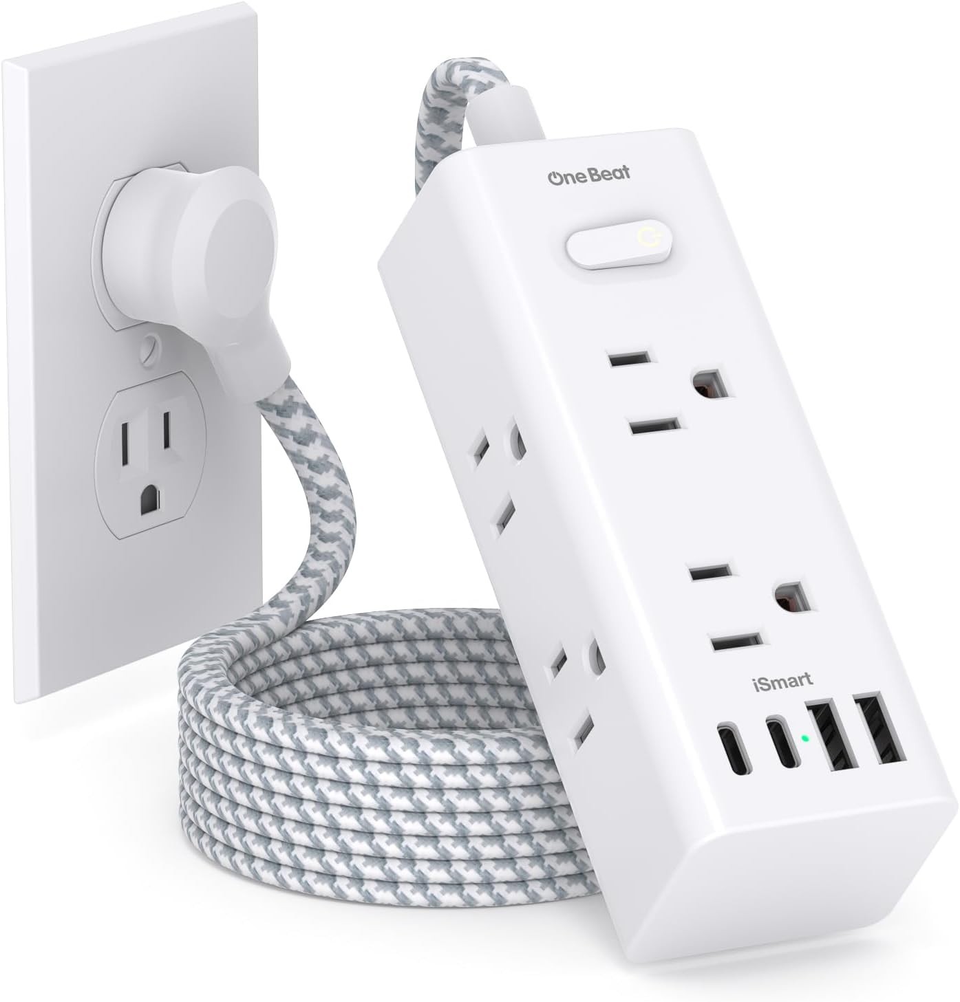 Power Strip Surge Protector - One Beat 6 Widely Outlets with 4 USB Ports (2 USB
