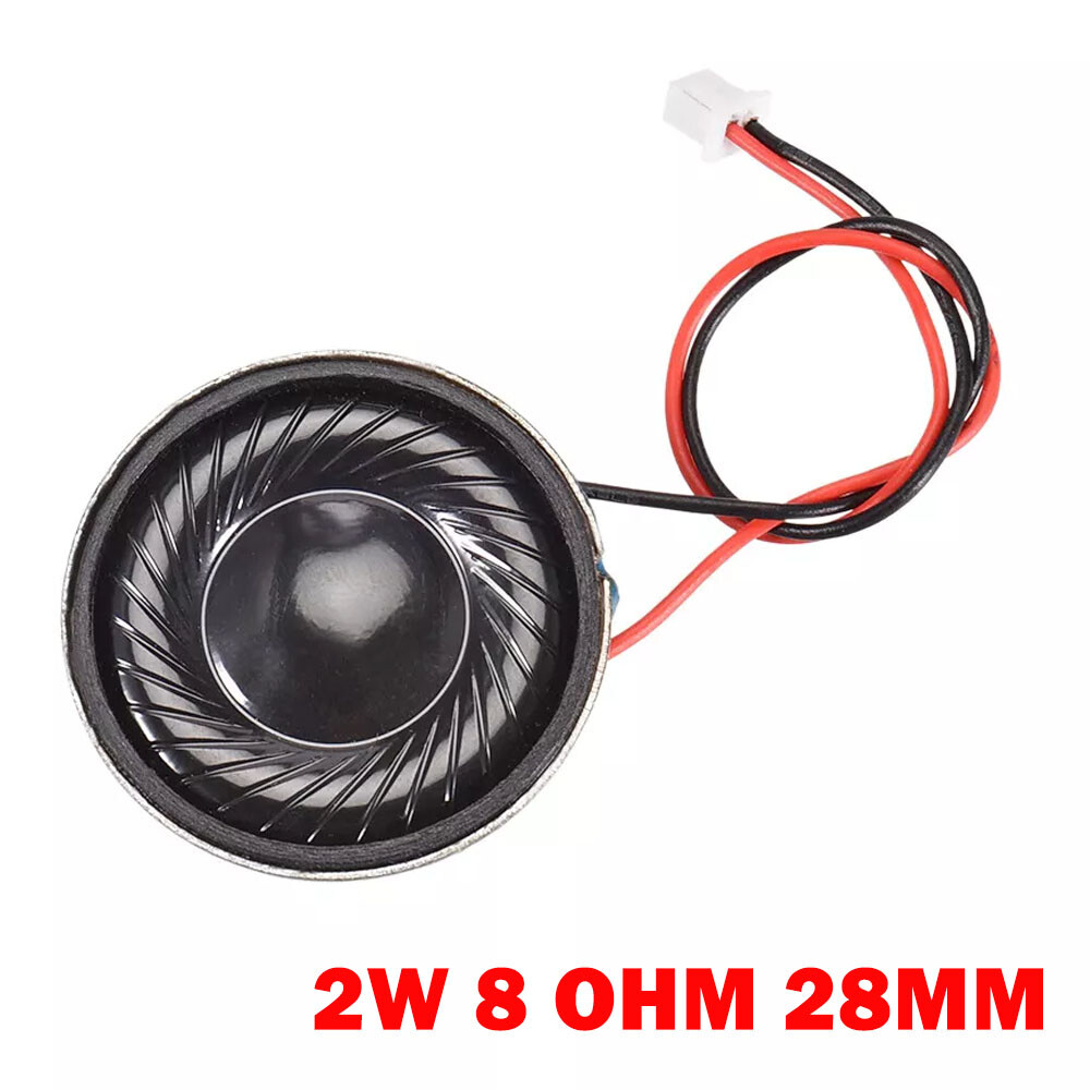 2W 8 Ohm Micro Internal Speaker Magnet Loudspeaker 28mm Dia With Pin Wire NEW