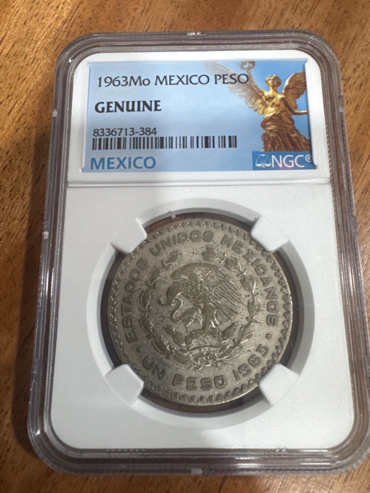 1963 Mo Mexico Peso Silver Coin, NGC Genuine, Original Mexican Silver