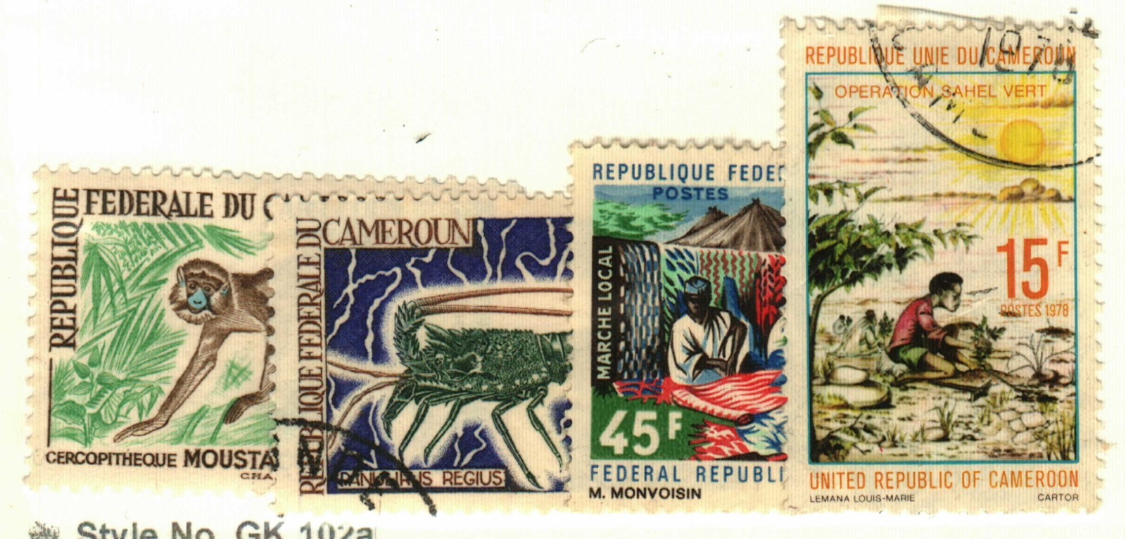 Cameroun #358 MH, 476, 526, 648 used  Monkey