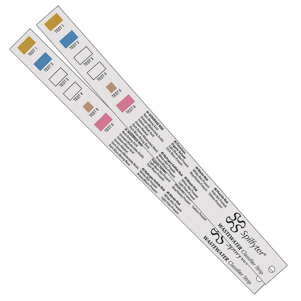 SPILFYTER 580010 Test,11 3/4inL,0-13 pH,1ppm Nitrite,PK10 3CNW2