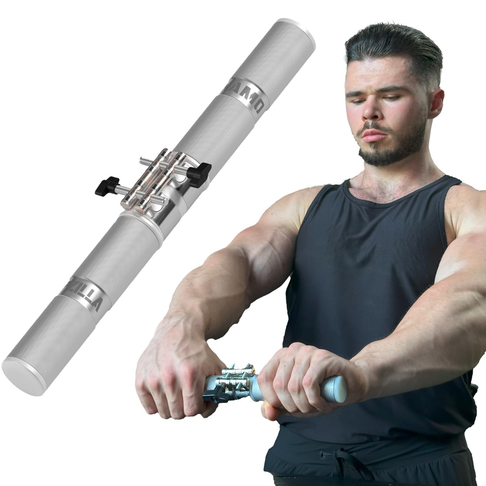 Forearm Strengthener & Wrist Roller - Comfortable Grip, Durable Design, Ideal fo