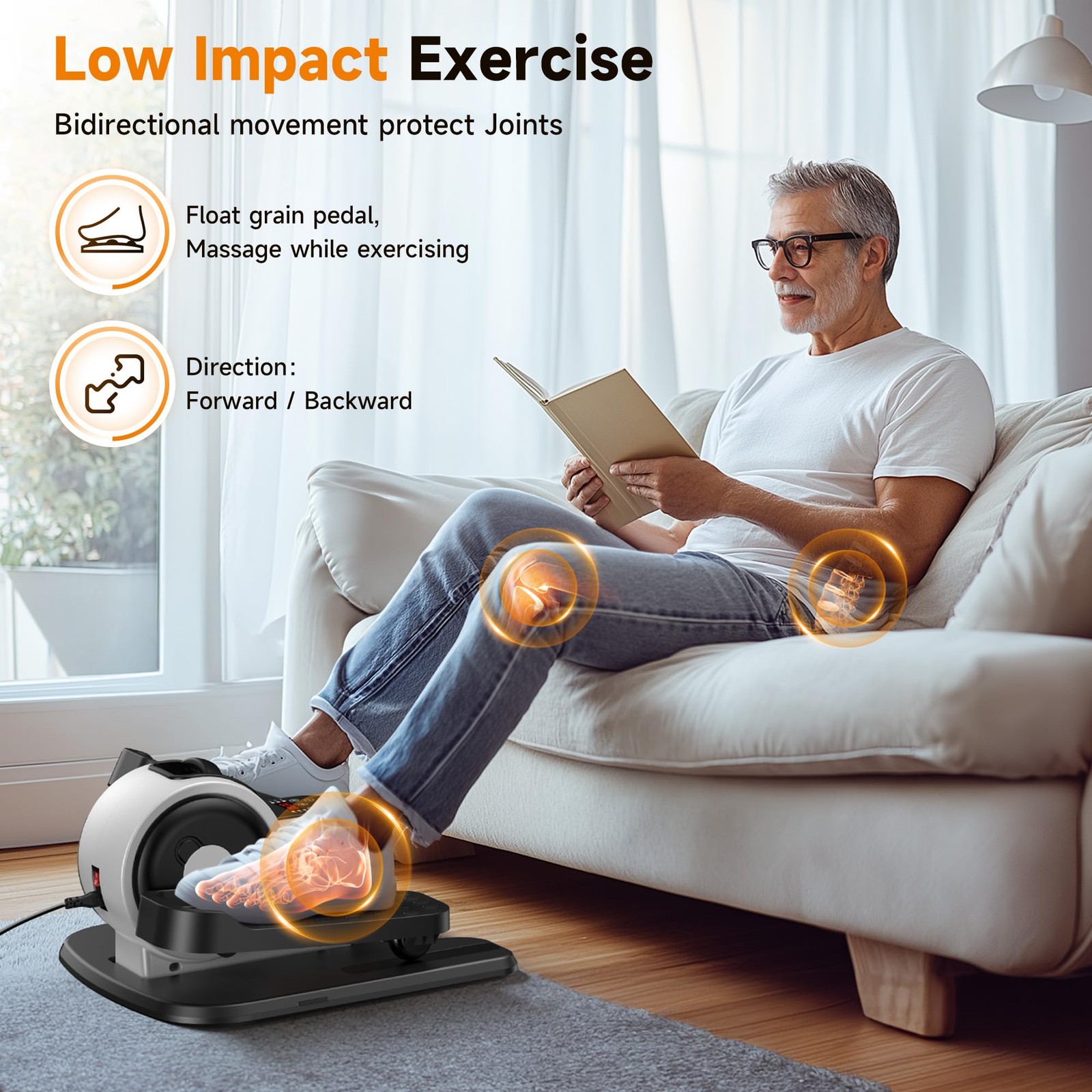 Under Desk Elliptical Sturdy Mini Leg EllipseFully Assembled Elliptical Exerc...