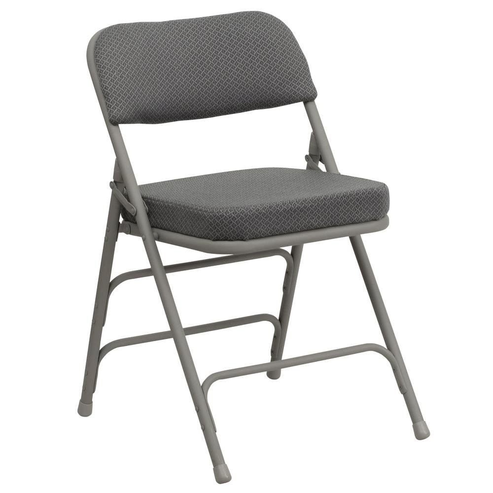 HERCULES Series Premium Curved Triple Braced & Double Hinged Gray Fabric...