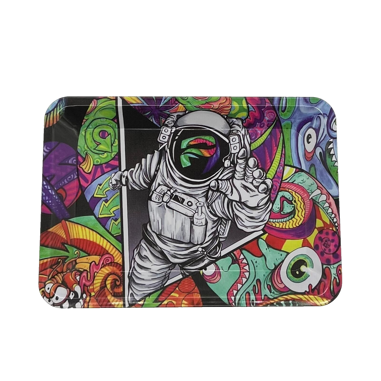 Metal plate Decorative Remote Side Table Psychedelic Astro Men Decoration Tray