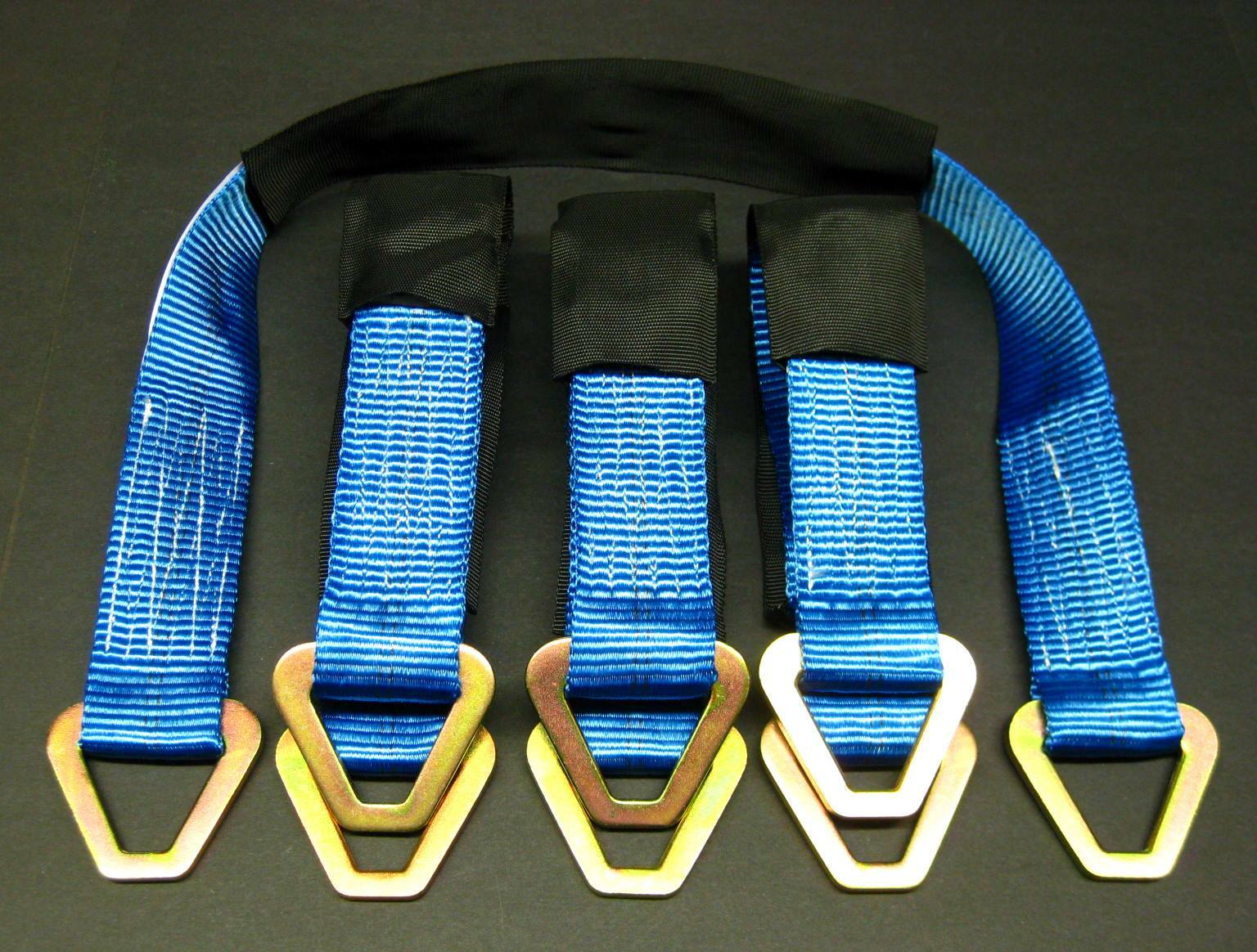4 BLUE 33" HD Axle Straps Race Car Hauler Tow Truck Wrecker Wheel Tie Down Strap