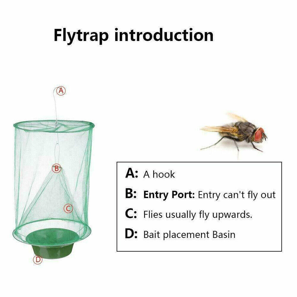 Fly Trap Ranch Reusable Catcher Killer Cage Net Pest Bug Catch Hanging Horse Lot