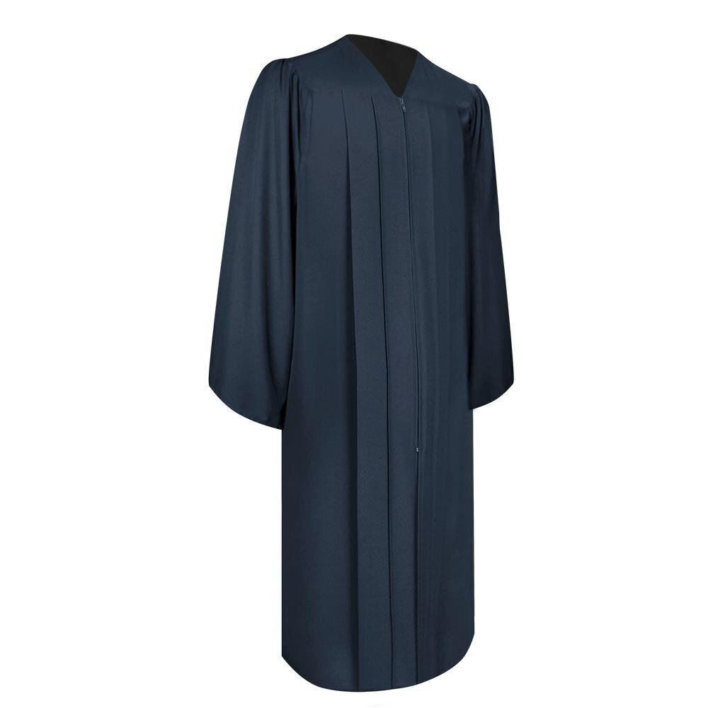 Endea Graduation Matte Finish Navy Blue Gown High School and University