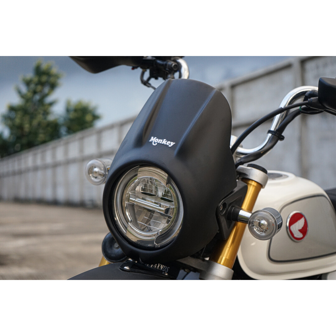 HEADLIGHT COVER WINDSCREEN WINDSHIELD BLACK V.2 FOR HONDA MONKEY Z125 2018-24