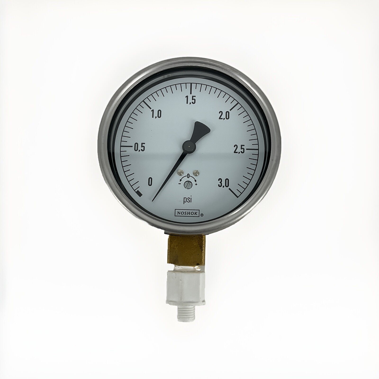 NOSHOK 4" 0-3.0 PSI Pressure Gauge
