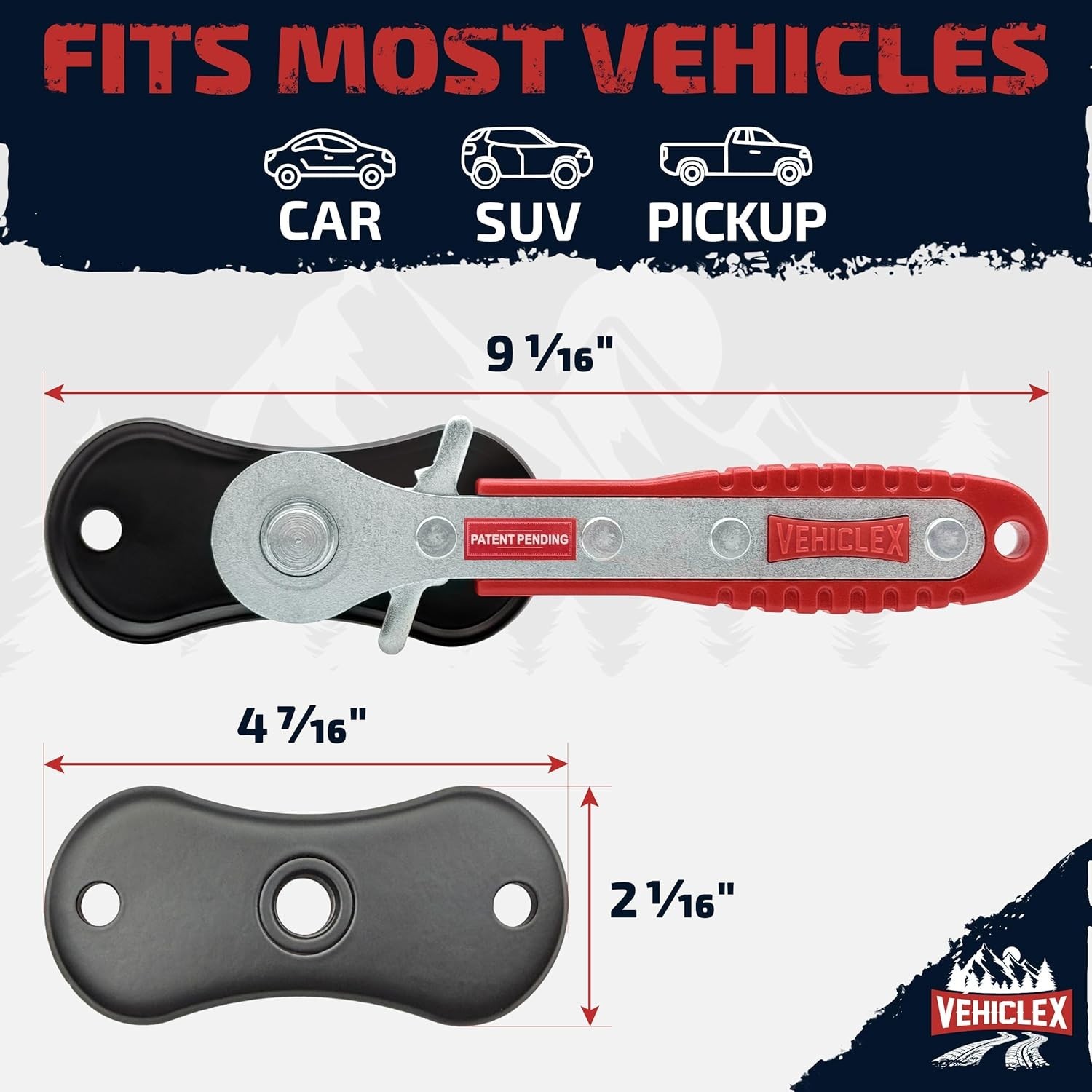 Heavy Duty Brake Caliper Compression Tool with Ratcheting Handle & Ribbed Plates