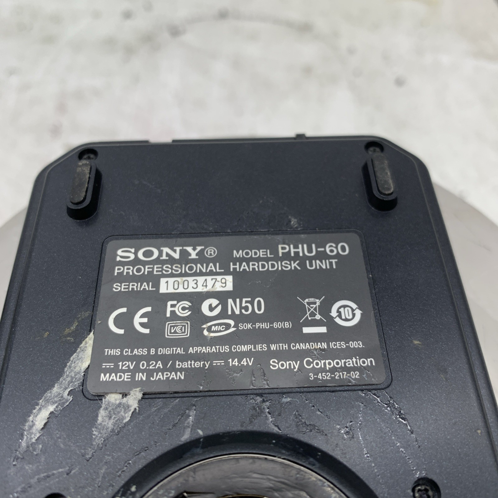 Sony PHU-60 Professional Hard Disk Unit Only. Untested. For Parts.