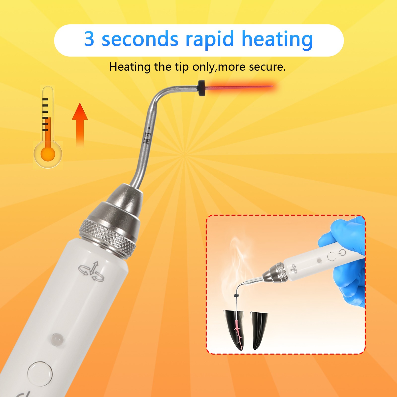 Dental Gutta Percha Obturation System Endo Heated Pen Wireless Eododontic+2 Tips