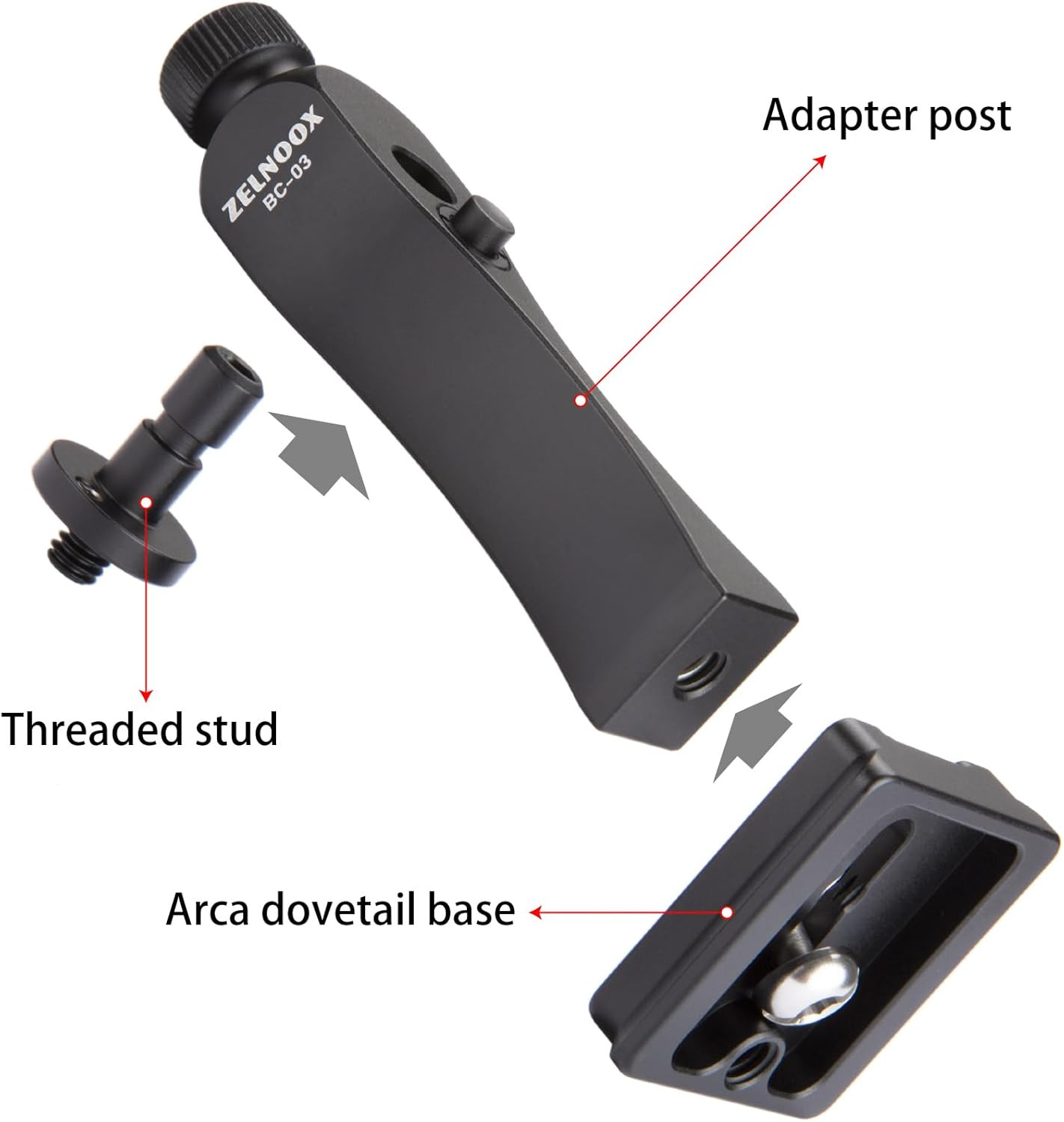 Binocular Tripod Adapter | Quick Release, 1/4"-20 Thread & Arca-Dovetail, CNC Al