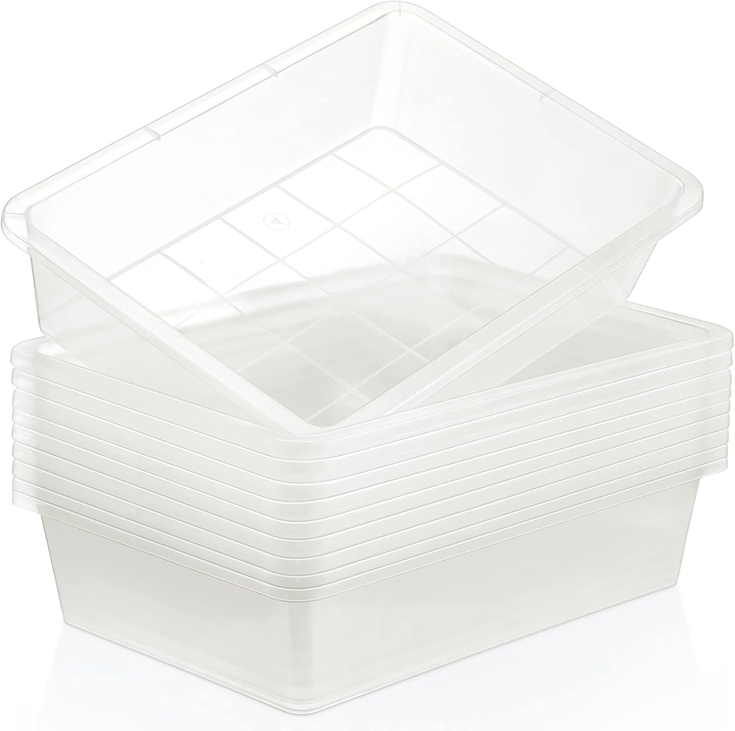 24 Pcs Plastic Paper Trays Classroom Stackable Letter Size Flat Organizer Bins