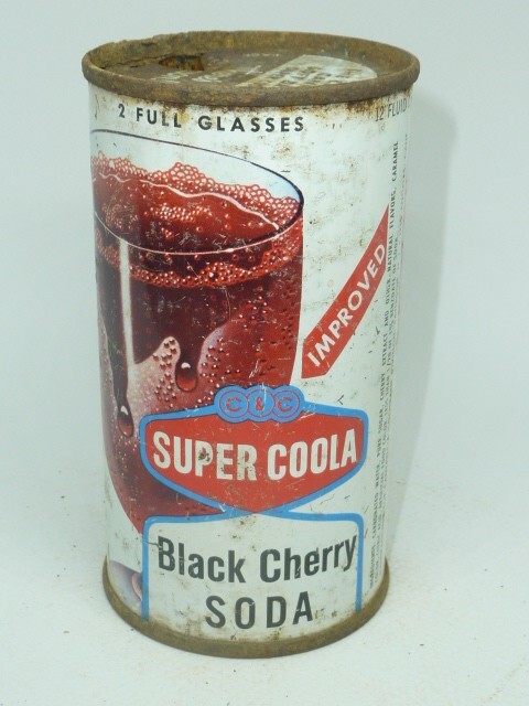 Empty Top Opened 12oz C & C Super Coola Black Cherry Soda Flat Top