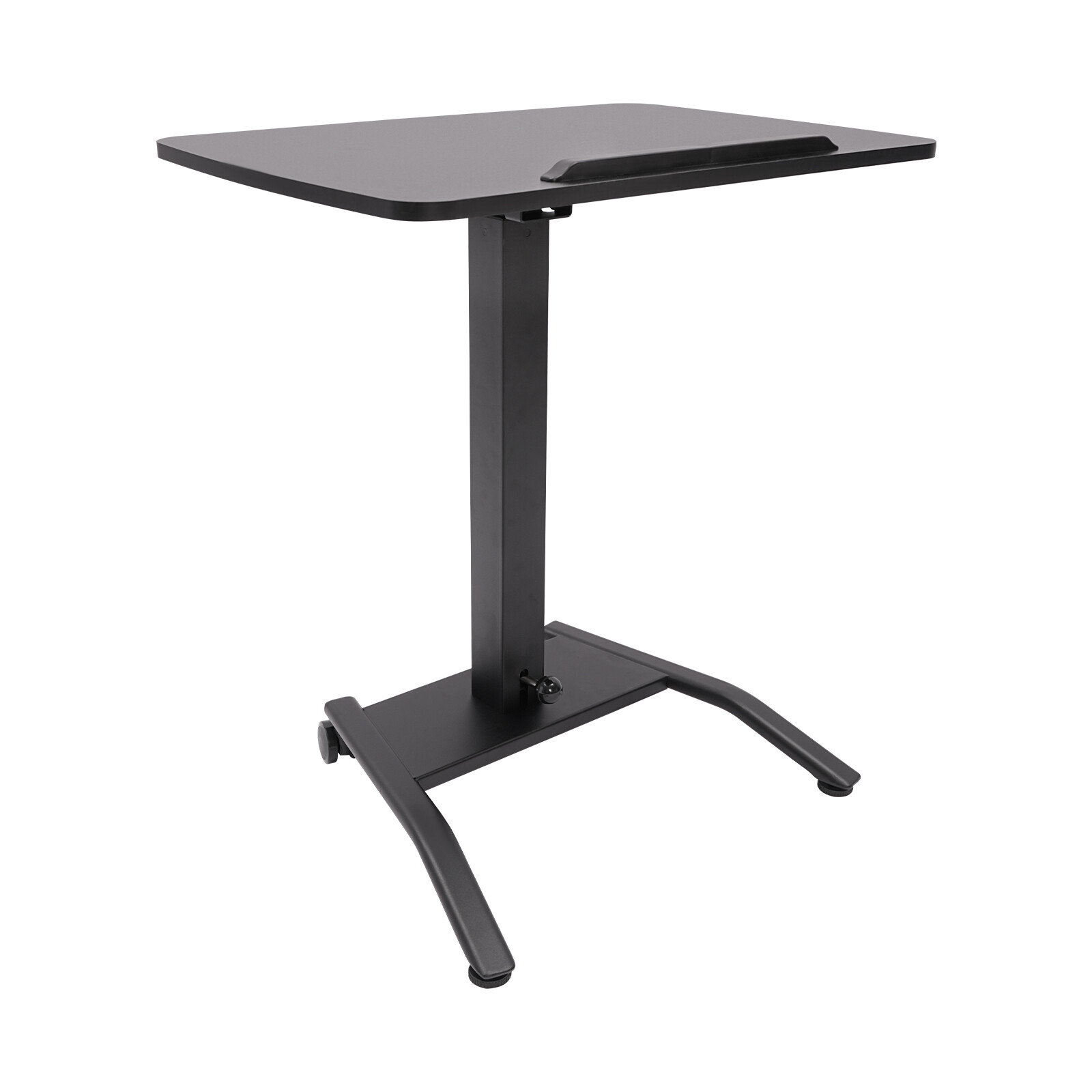 Laptop Desk Angle Height Adjustable Rolling Cart Podium Desk 26.46lbs Load Black