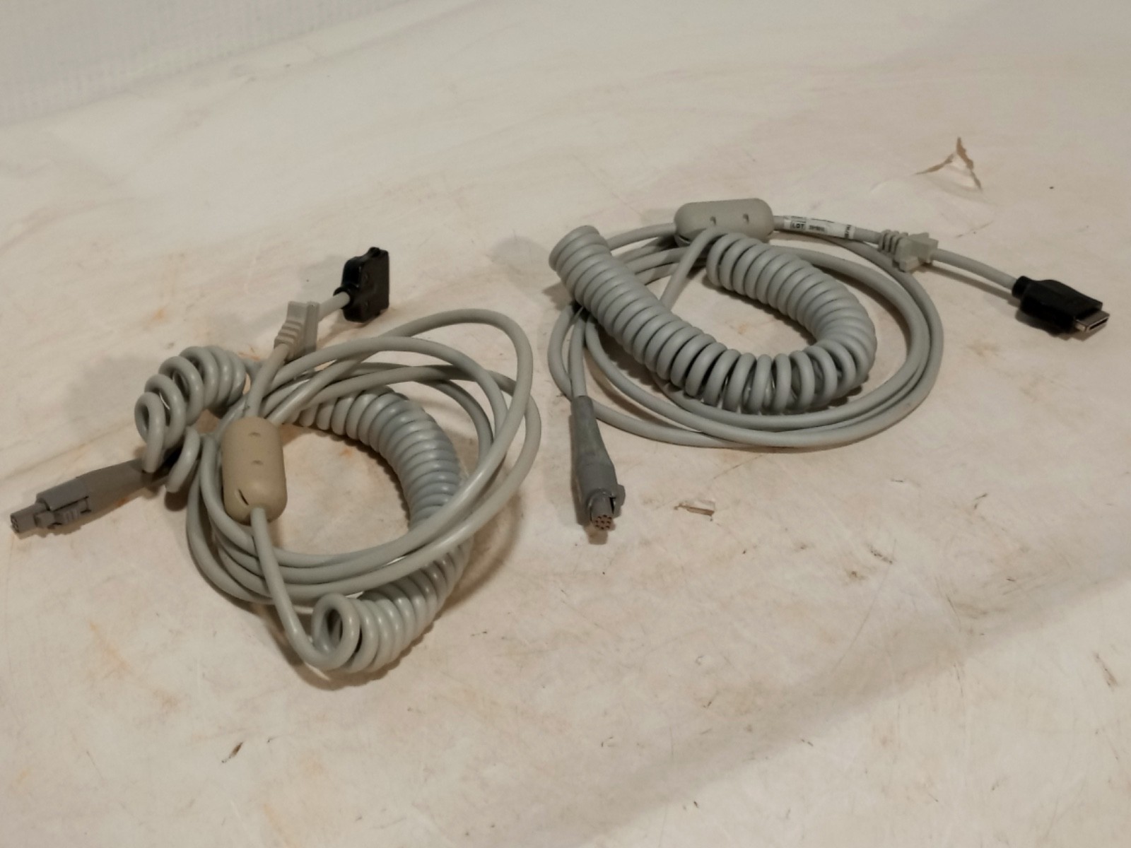 Lot of 2 GE Healthcare 2016560-001 monitor trunk extension cable, as shown