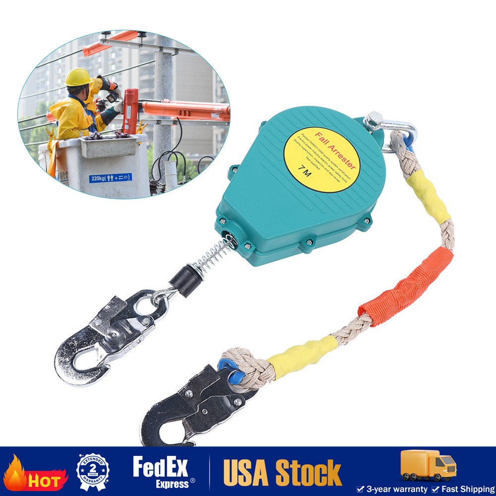 23 ft Fall Arrester Fall Protection Fall Arrestor Tool Self Retracting Lifeline