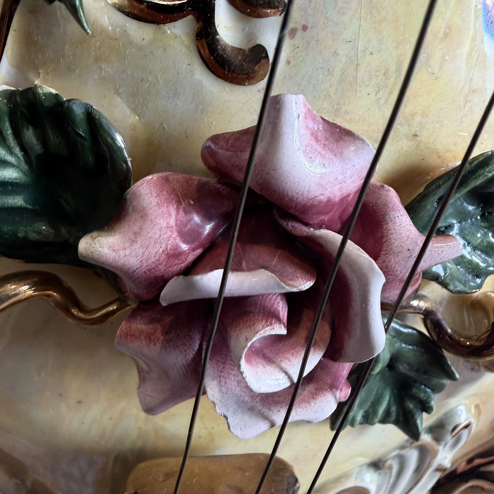 Large Capodimonte Cherub Table Lamp Italian Porcelain Figurine Decorative